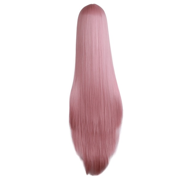 40" Long Rouge Pink Straight Cosplay Wig, Anime Costume Party Hair for Women - Picture 2 of 3